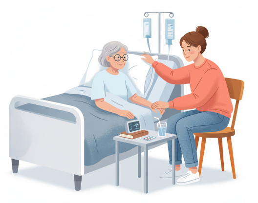 Сиделка с пожилым человеком