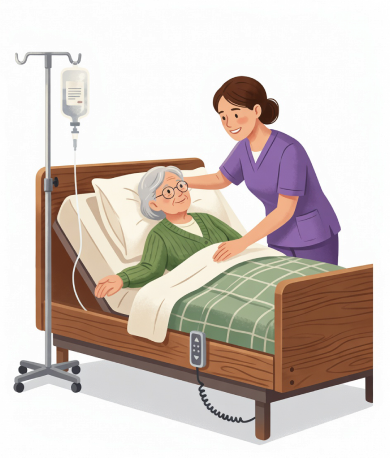Сиделка с пожилым человеком