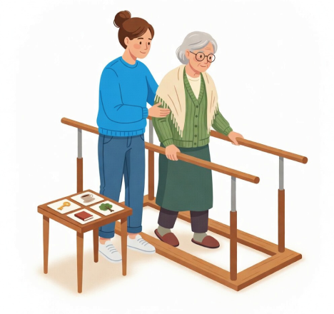 Сиделка с пожилым человеком